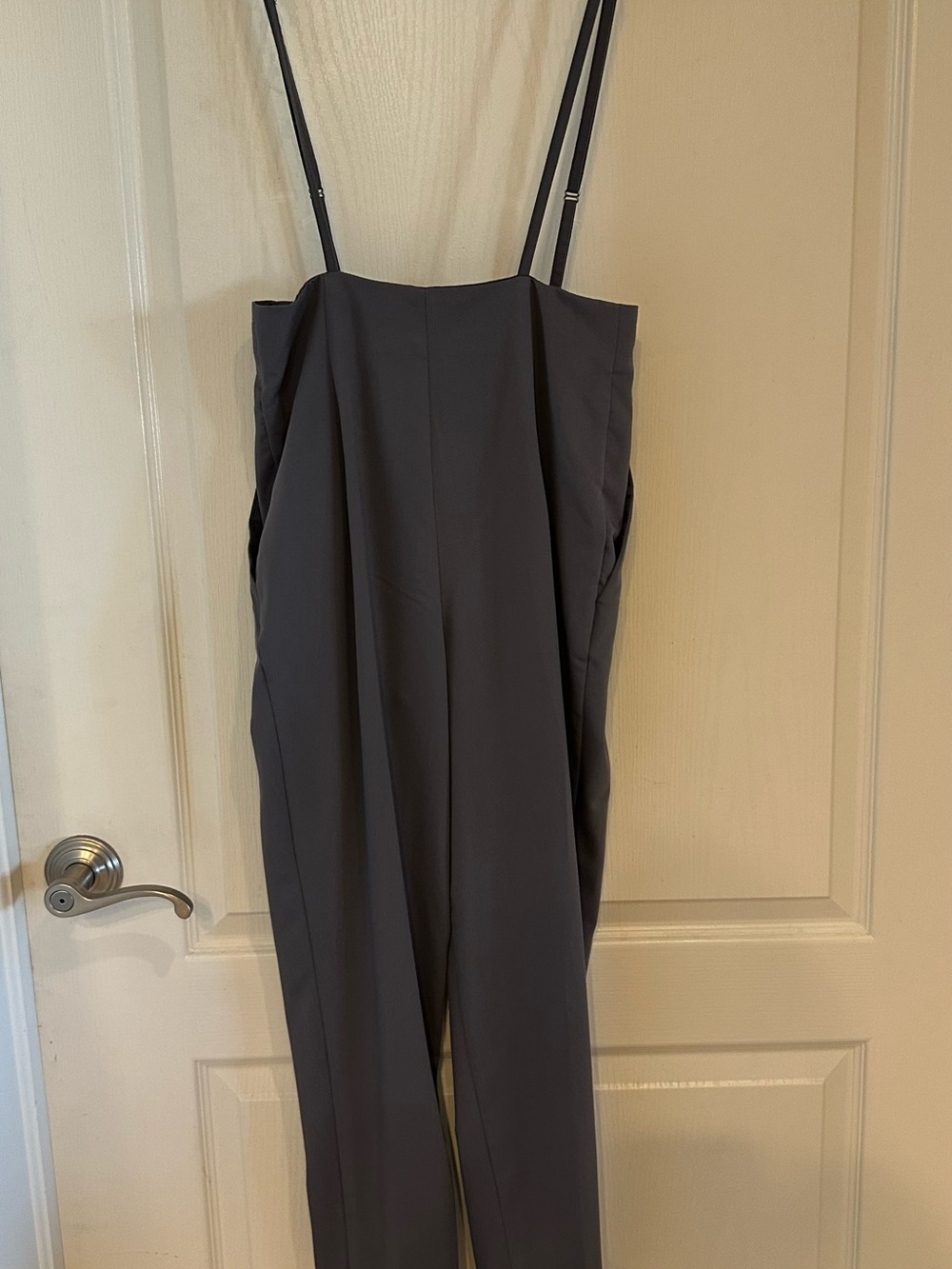 Hollister Charcoal Sleeveless Strappy Wide-Leg Jumpsuit